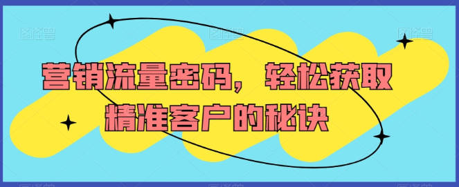 营销流量密码，轻松获取精准客户的秘诀
