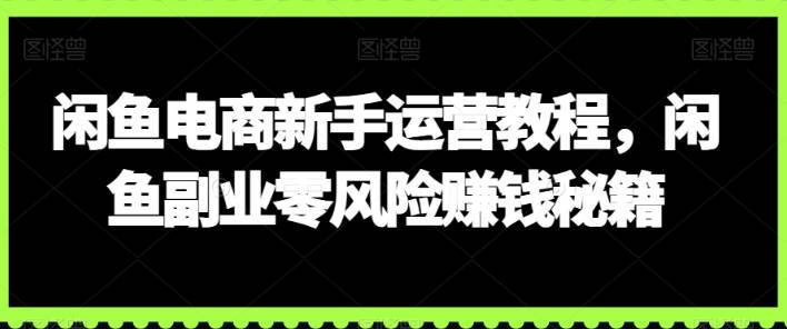 闲鱼电商新手运营教程，闲鱼副业零风险赚钱秘籍