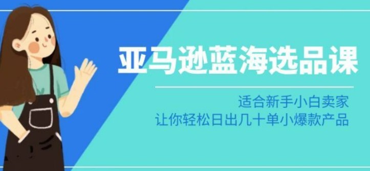 亚马逊-蓝海选品课：适合新手小白卖家，让你轻松日出几十单小爆款产品