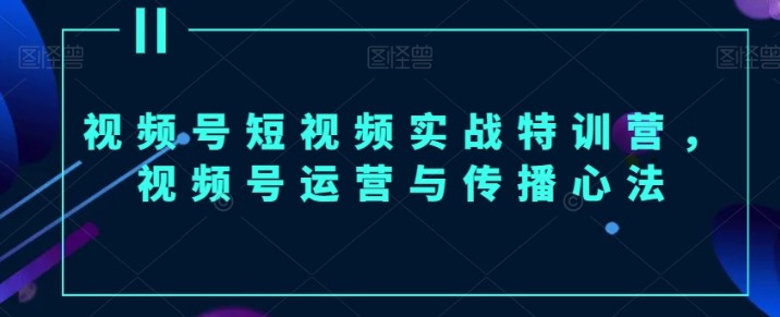 视频号短视频实战特训营，视频号运营与传播心法